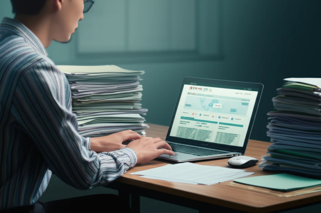 온라인 서류 발급 후 인쇄물 확인하는 모습 이미지