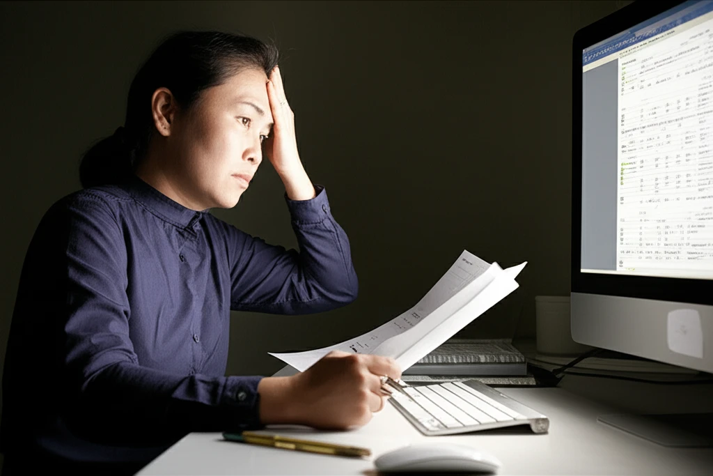 서류를 대조하며 확인하는 모습